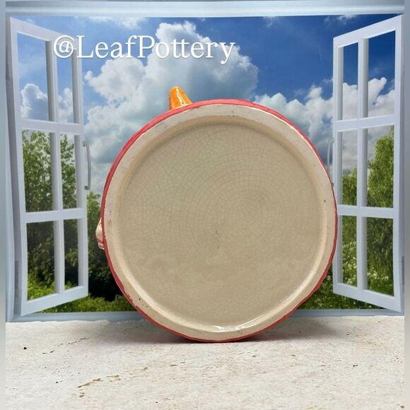 Vintage Snowman Beige/Red/Green Ceramic Plant Pot - Picture 8 of 10